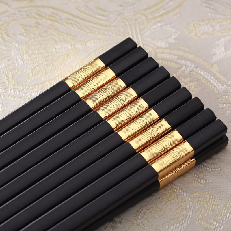 Chopsticks Household Silver Chopsticks Mildew Chopsticks, Household Household Equipment Non-slip High Temperature Resistance: Gold