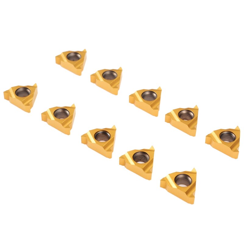 GTBL 10Pcs/Set 11Ir A60 Gold Carbide Inserts For External Threading Cnc Lathe Turning Tool Boring Bar