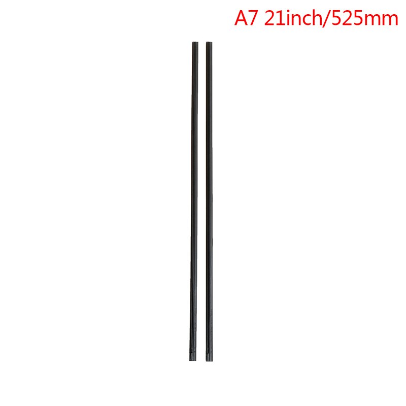 2Pcs Bone wiper strip 14/16/17/18/19/20/21/22" Car Windshield Metal U-type Wiper Blades Vehicle Insert Soft Rubber Strip Refill: A7