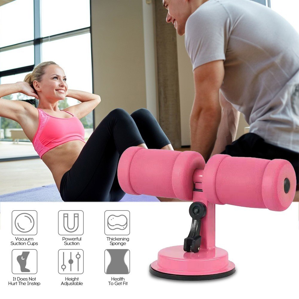 Multifunctionele Fitness Sit-Ups Assist Device Osculum Soort Vacuüm Zuignap Abdominale Curl Extra Apparaat: Bruin