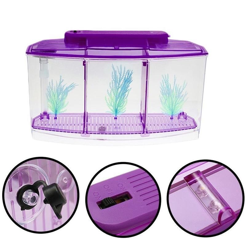 Betta Fish Box Cube Betta Aquarium Box Separate Breeding Tank Seedlings Fish-Breeding-Box Isolation-Box Fish Spawning Aquar Y3W8
