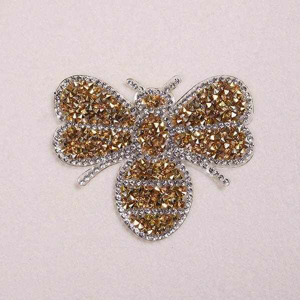 Prachtige Strass Patches Applicaties Voor Kleding Mooie Bee Decor Voor Kids T-shirts DIY Iron Sticker Voor Kleding: Goud
