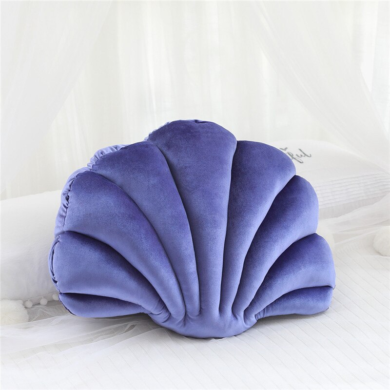Schelp fluwelen rug schelp gevuld pluche kussen thuis thuis bed bank kussen decoratie pluchen speelgoed: Violet