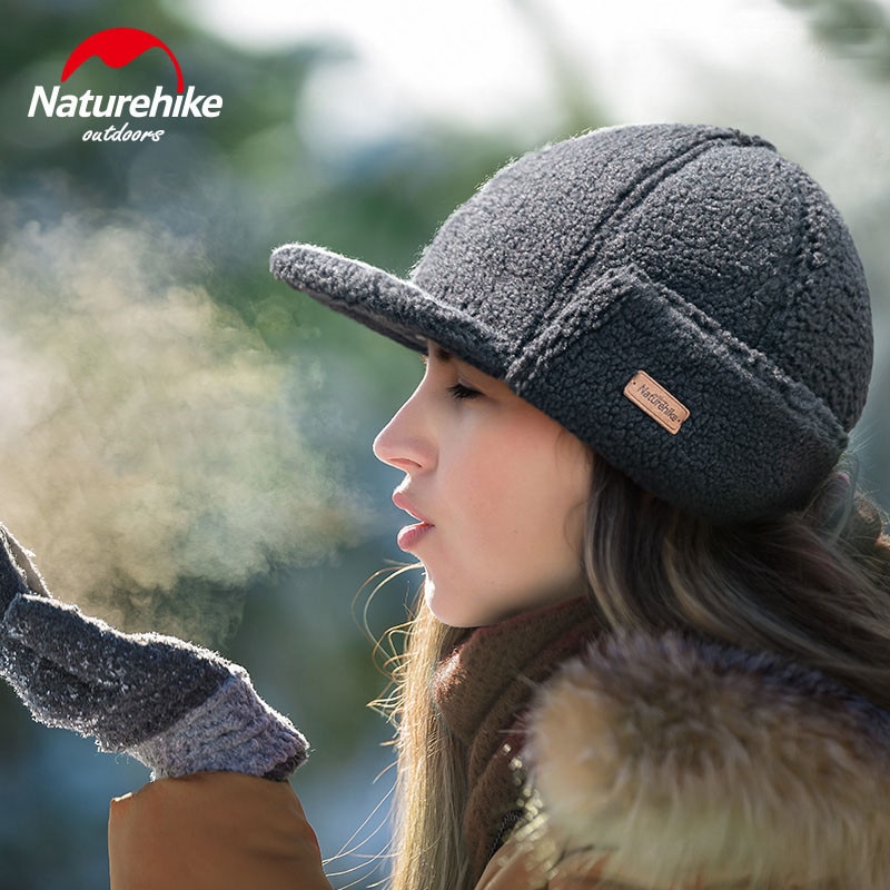NatureHike Winter Hoeden Visor Beanie Cap met Oorkleppen voor Vrouwen en Mannen Outdoor Thermische Sport Cap Warme Fleece hoed