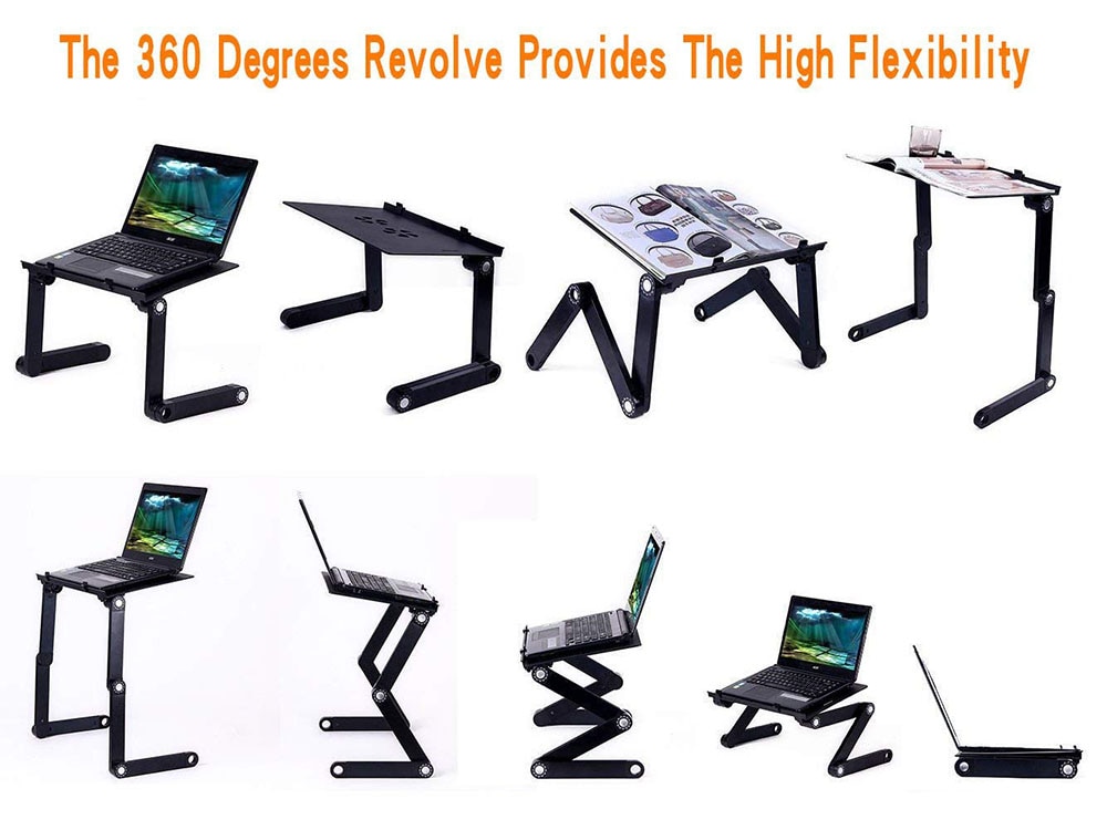 VODOOL-Soporte de mesa para ordenador portátil con ergonómico, plegable y ajustable, escritorio para Ultrabook o tableta con alfombrilla de ratón