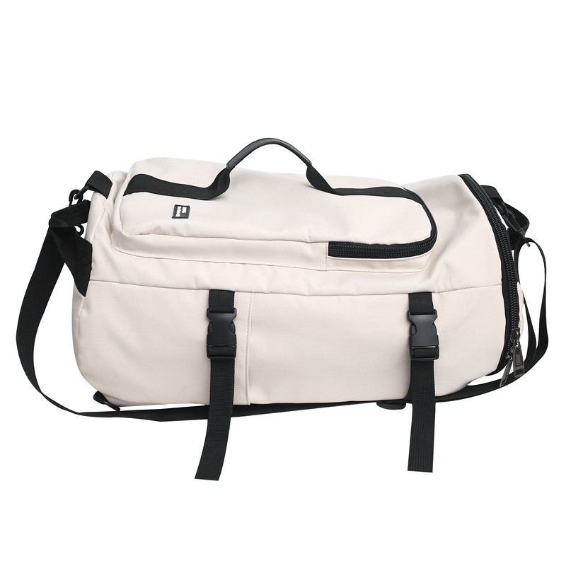 Gym Bag for Men and Women, Multifunctional Sports Duffle Bag Workout Travel Backpack Weekender Overnight Sports Gym Bags: Beige