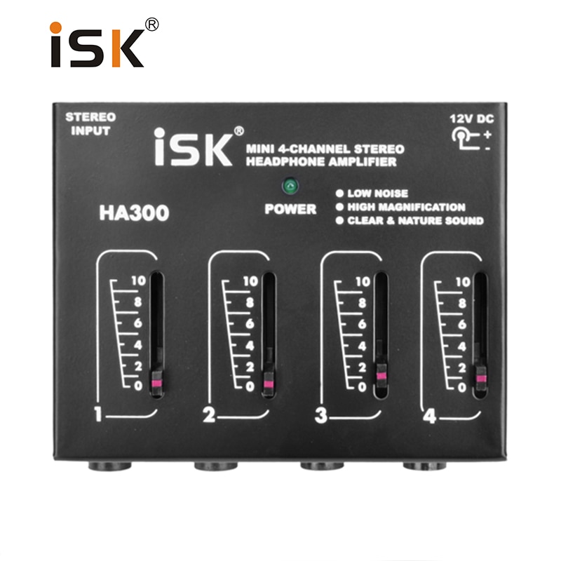 ISK HA300 professionele stadium portable amp, vier-weg hoofdtelefoon versterker, opname studio hoofdtelefoon splitter