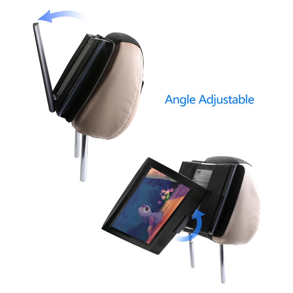 Car Headrest Mount Holder for 7 Inch to 11 Inch Swivel and Flip Style Portable DVD Players