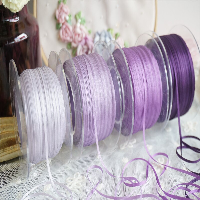 Ruban broderie en soie pure ins style | 2mm, couleur unie, 100% taffetas fin, ruban en soie de , artisanat de ruban Anya
