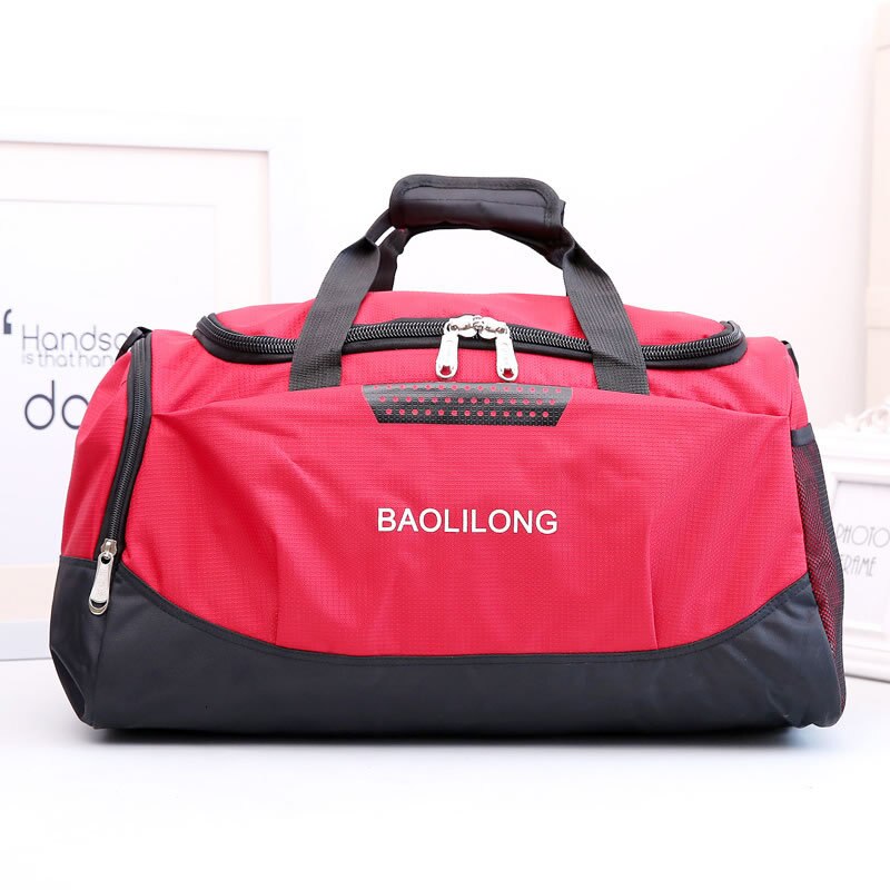 Professionelle Große Kapazität Sport Tasche Wasserdicht Casual Lagerung Gym Taschen Polyester Männer/Frauen Packable Duffle Reisetasche Mochila: Red