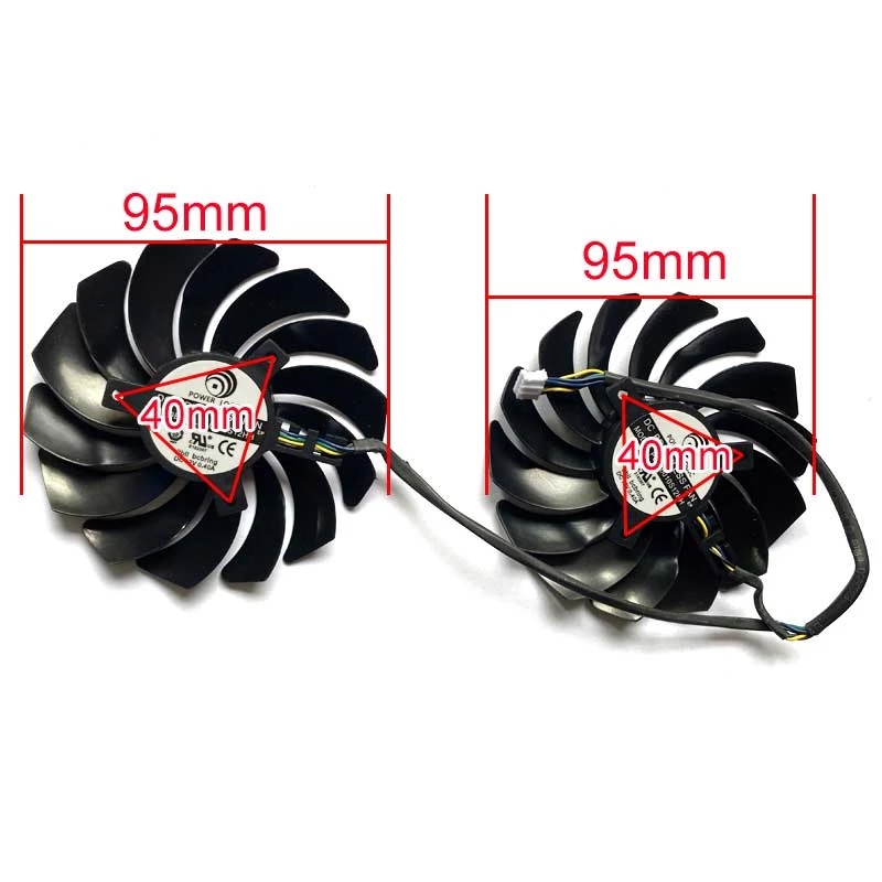 2PCS 95MM DIY FAN PLD10010S12HH DC 12V 4PIN GPU Cooling fan For MSI RTX 3070 3060 3060Ti VENTUS 2X OC Graphics Card Cooling Fan