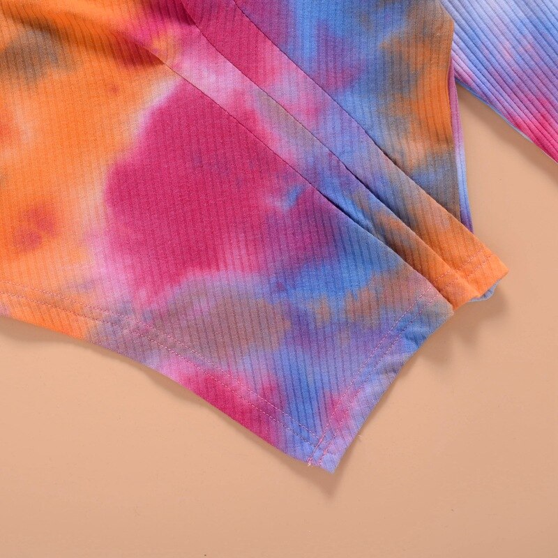 Autumn Sweet Princess Wind Tie-dye Gradient Color Girls Round Neck Long Sleeve Bottoming Shirt