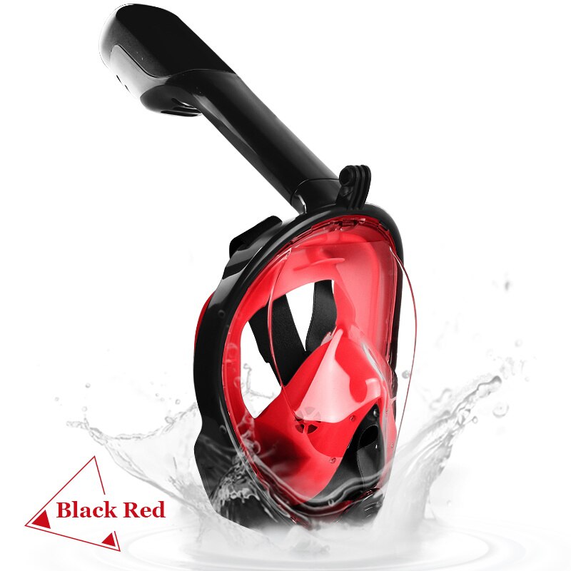 Pieno Secco Lo Snorkeling Mascherina di Immersione Subacquea Impermeabile e Anti-fog Snorkel Nuoto Formazione Completa Viso Lo Snorkeling Maschera per Gli Uomini: Black Red / S/M