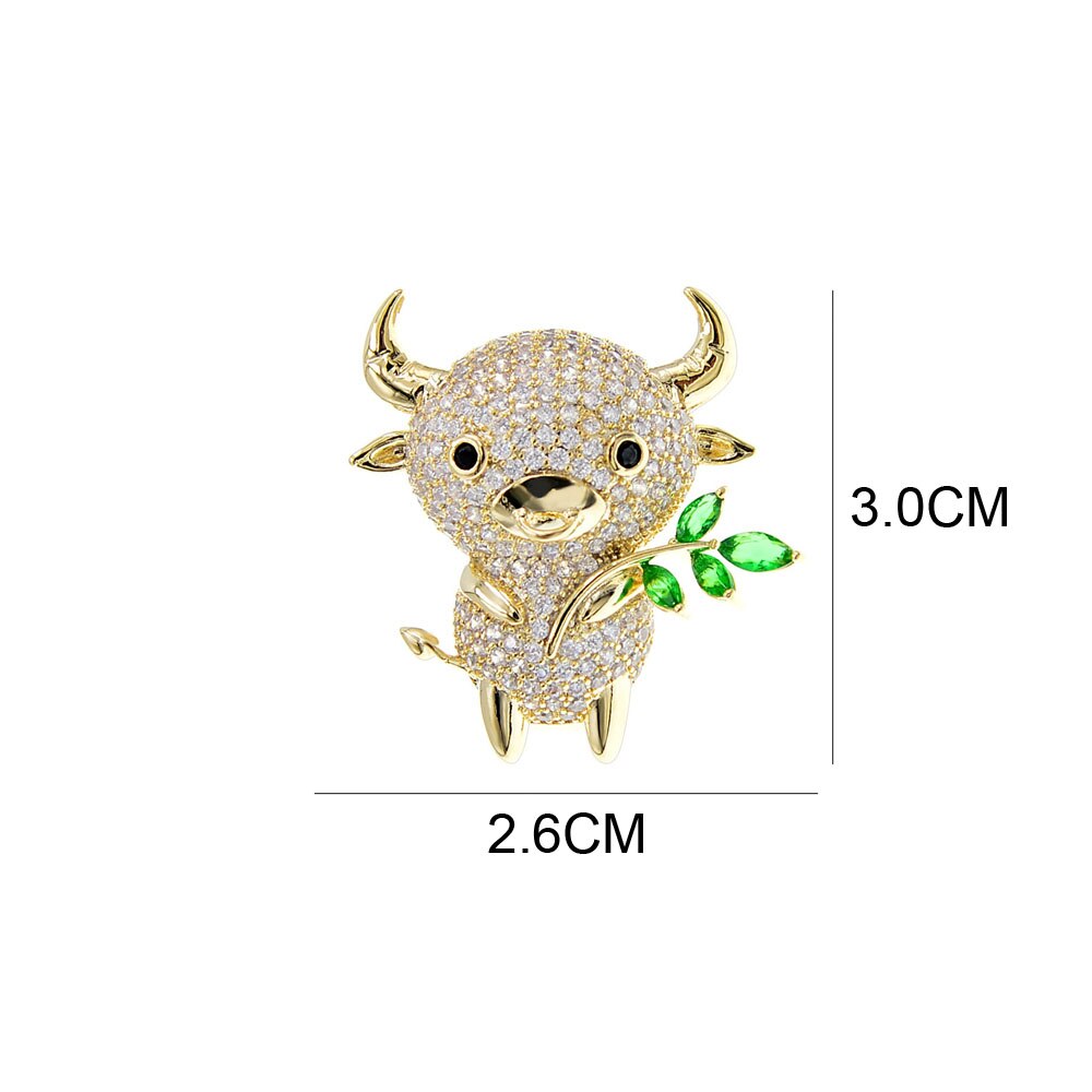 Cindy xiang zircão touro broche bonito cobre animais gado broches para as mulheres pequeno pino broche moda jóias design criativo