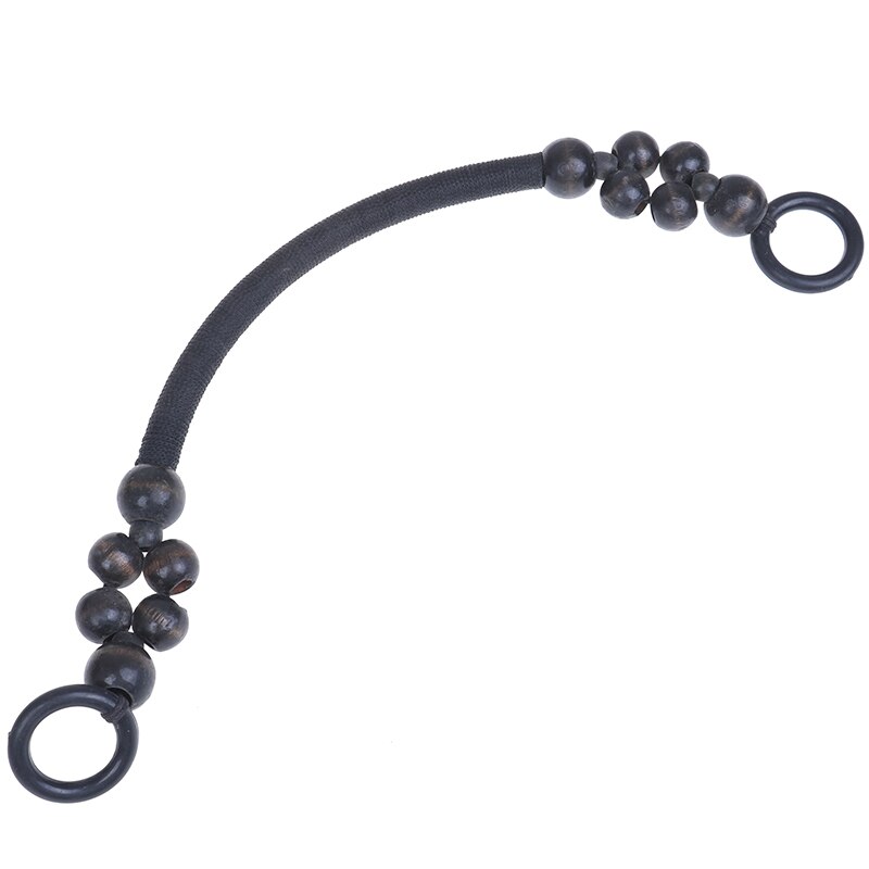 Sangle de sac à main avec perles en bois et en plastique, poignée de sac à bandoulière, ceinture de rechange de sac à main, 1 pièce, 46cm: black