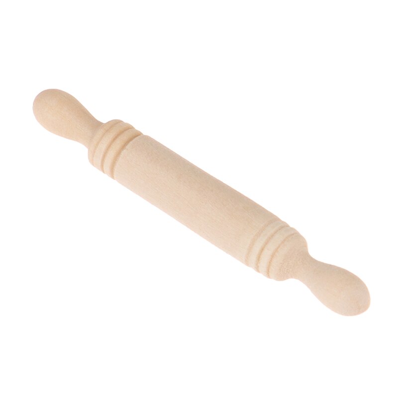 1:12 Dollhouse Miniatures Wood Rolling Pin Model Kitchen Accessories Toy For Dollhouse Decals