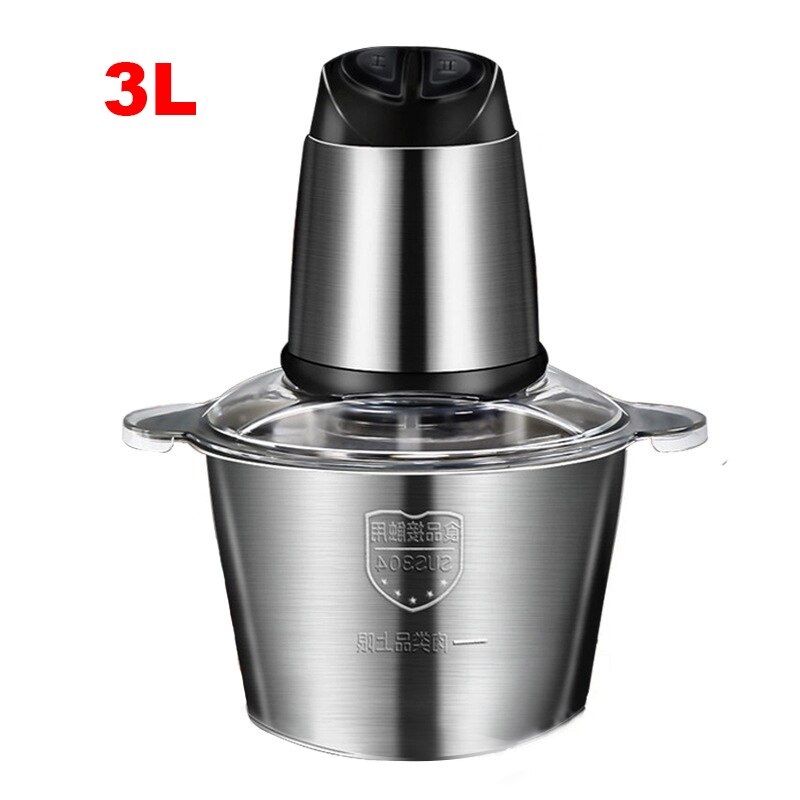 Hachoir à viande électrique automatique 300W, en acier inoxydable, capacité de 2l/3l, hachoir à ail, hachoir de cuisine: 3L EU Plug