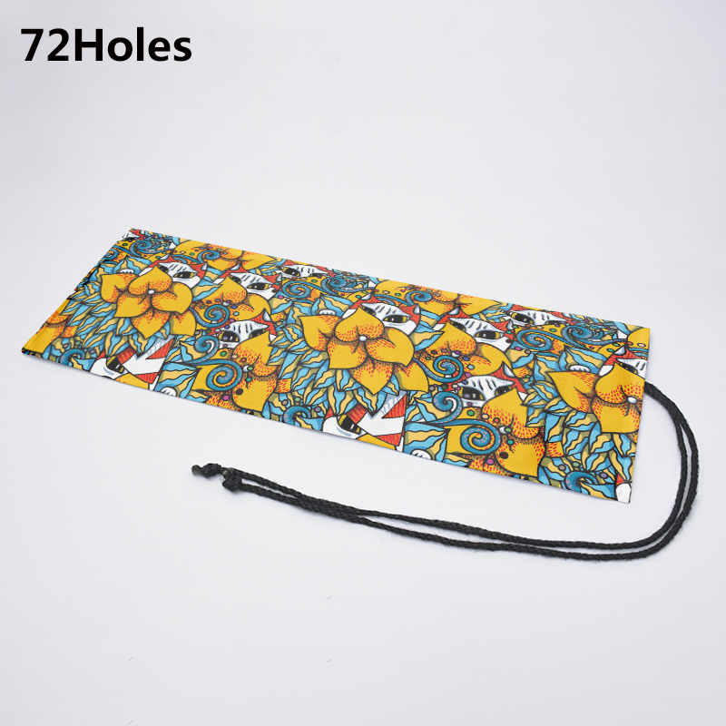 Estuche de lona con 12/24/36/48/72 agujeros, bolsa de almacenamiento de papelería escolar, estampado a la , para lápices, rollo de bolígrafo, cortina Unisex: 72K-3