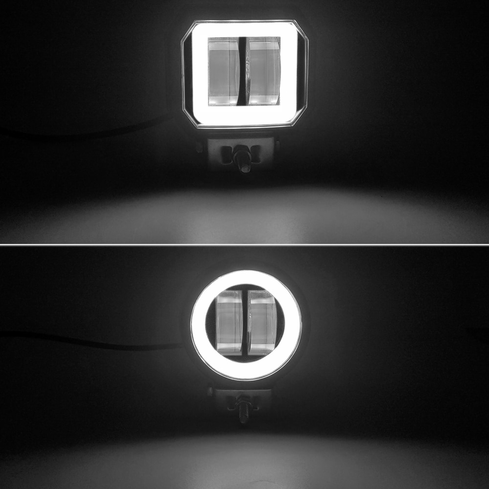 3 Inch Angel Eyes Led Work Light 12V 24V For Car DRL Halo 4x4 Offroad Motorcycle Bicycle ATV SUV Truck Working Driving Lights