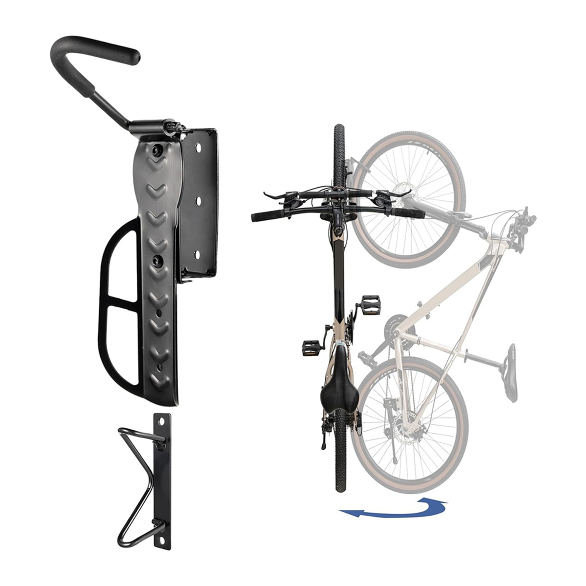 1 Pack Draaibare Fietsenrek Garage Muurbevestiging Fietshangers Voor Garage Fietsenrek Fietsopslag Verticaal Fietsenrek