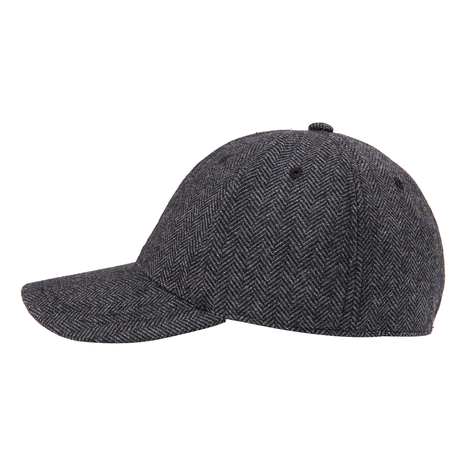 Botvela herrkeps i fiskbensmönstrad tweed, klassisk, åtsittande hatt i ullblandning , 835