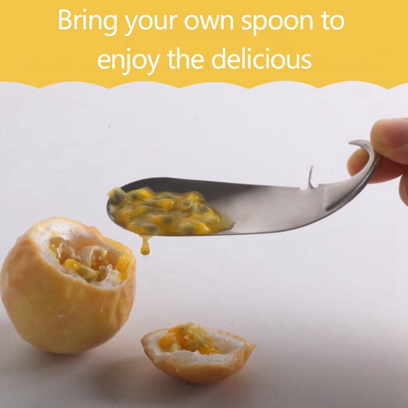 Stainless Steel Passion Fruit Spoon Fruit Opener Dolphin Shape Melon Scoops Avocado Opening Knife Cute Kitchen Tools