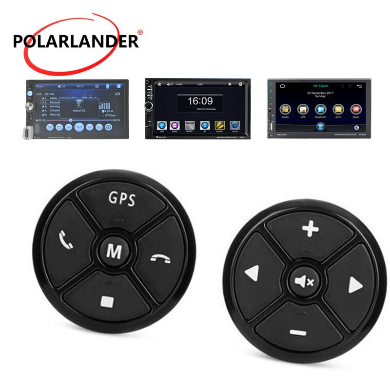 Universal Car Steering Wheel Control Key Music Wireless DVD Radio Remote Control GPS Navigation Buttons Black For Stereo Player