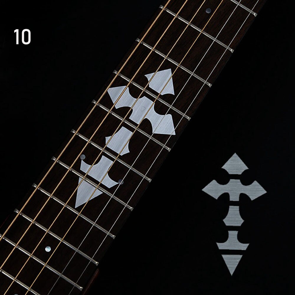 1PC gryf gitarowy ultra-cienki naklejka Bass dekoracyjny krzyż naklejki naklejki na Guitarra Instrument muzyczny część do gitary elektrycznej: Black