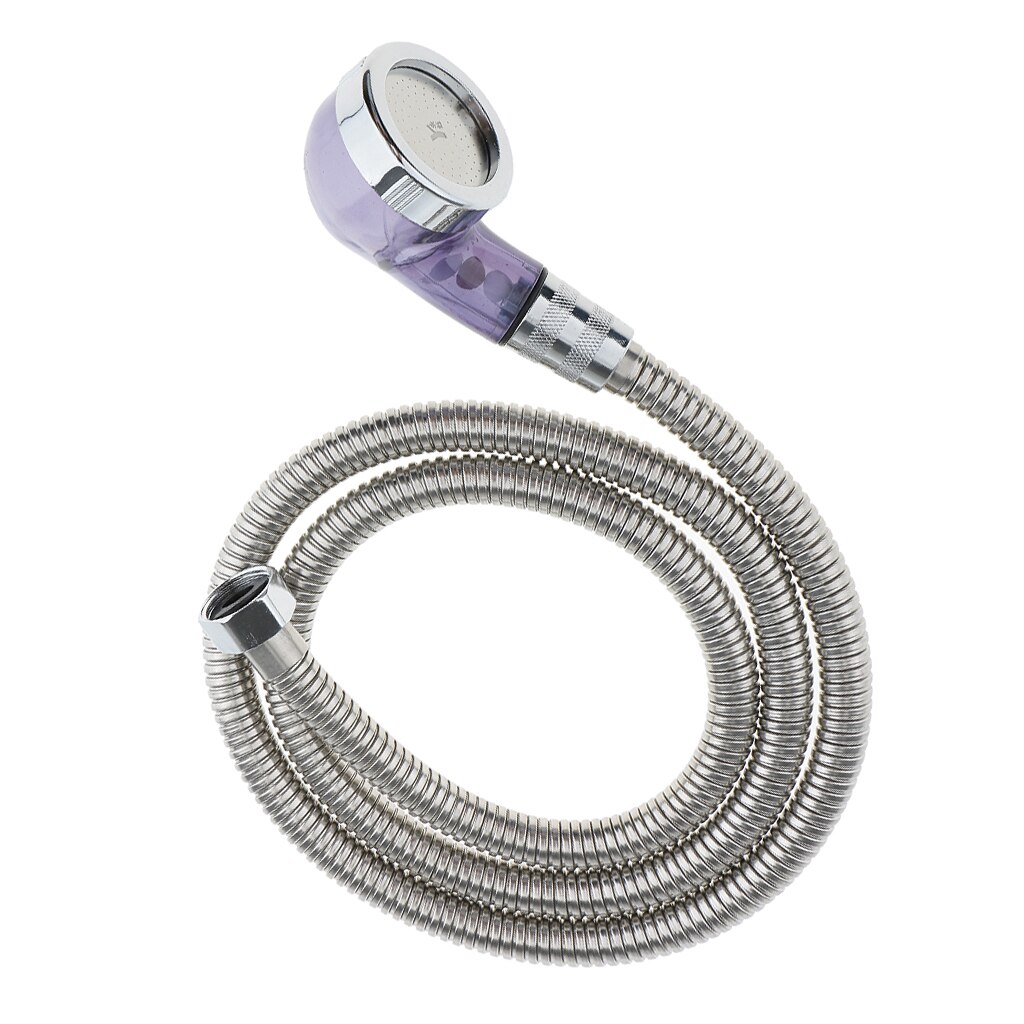 Stainless Steel Bath Shower Head Pipe Chrome Set + Long Flexible 1.2m Shower Hose High Pressure & 30% Water Saving