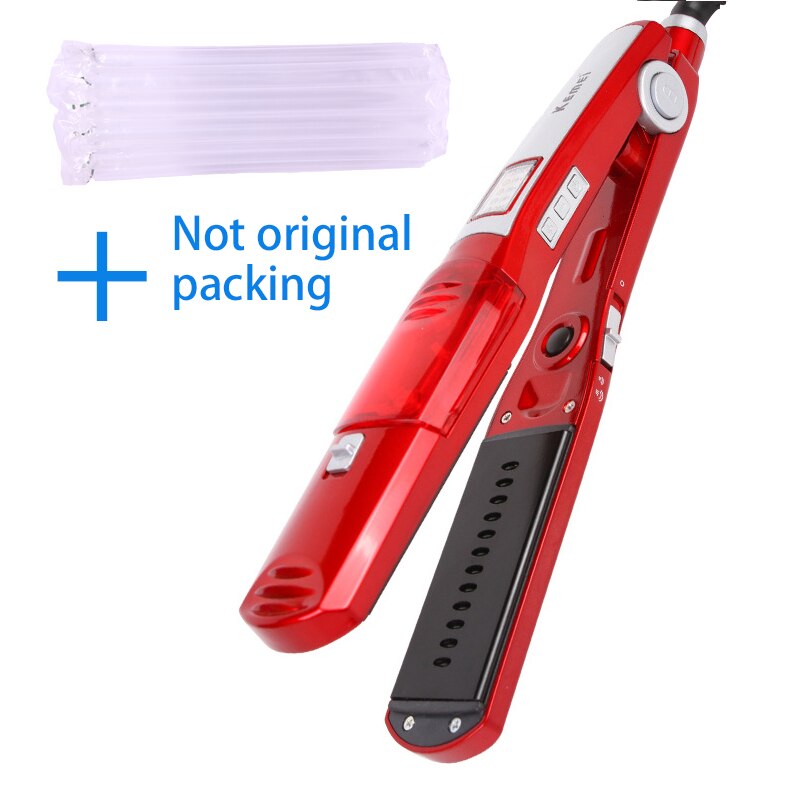 Kemei-escova de cabelo a vapor, alisadora elétrica, prancha de ferro, profissional, modelador de cachos, alisamento a vapor, cerâmica: KM-3011Bubble
