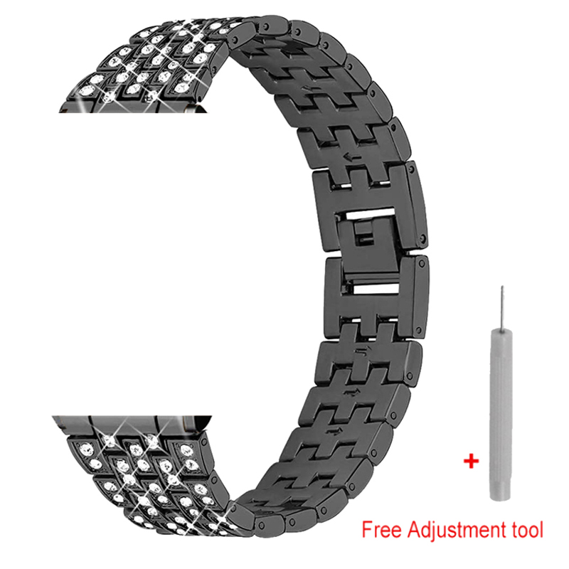 Diamanten band voor Huawei Watch GT 4 41 mm riem voor Mibro T1/GS band Garmin Venu 3S/2S Vivoactive 4S armband 18 mm metalen band: L / 橄榄绿