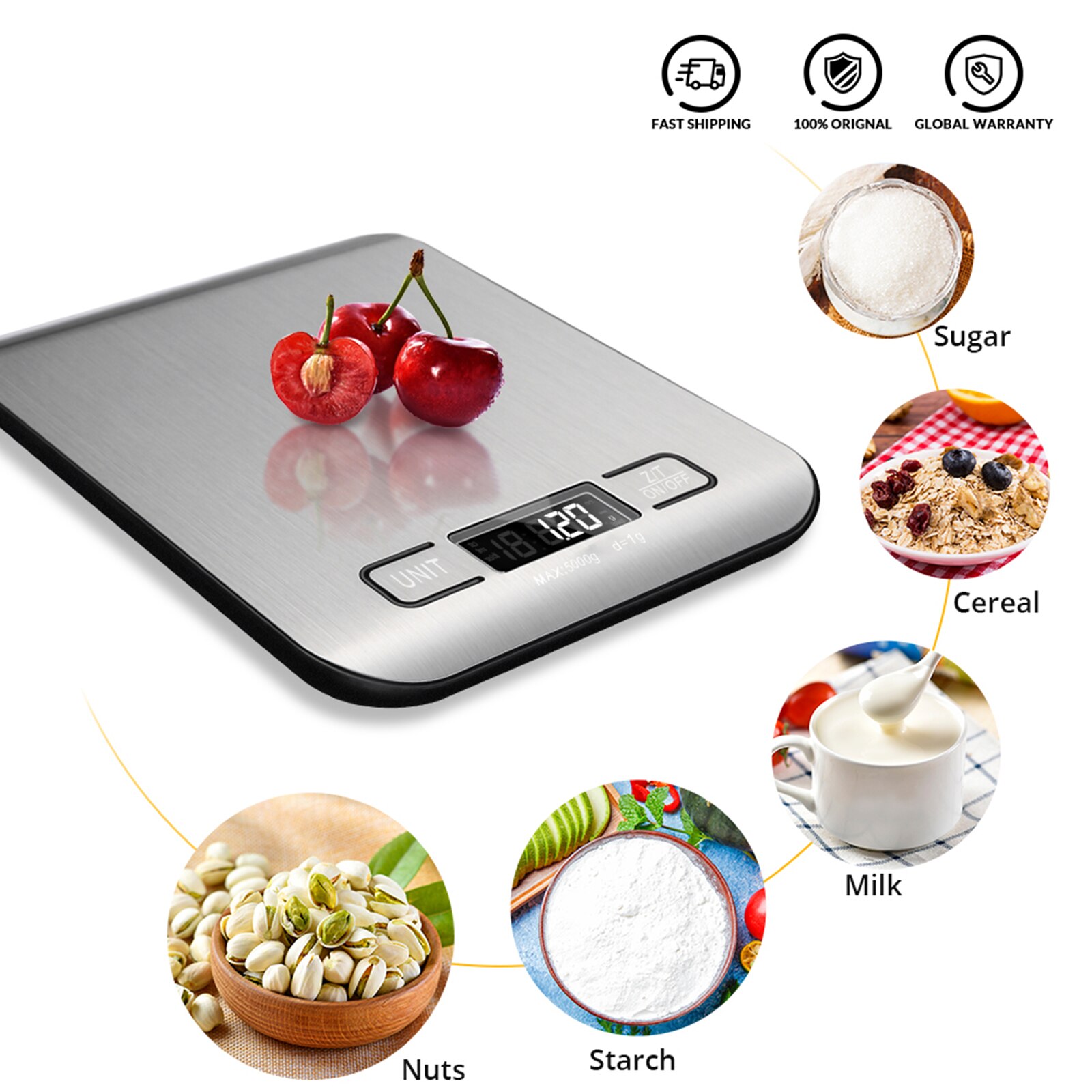 Electronic Weighing Scale Kitchen Scale Measuring Tools Weight Balance Portable Electronic Food Scales