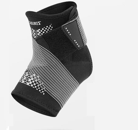 1pc verstelbare enkelondersteuning compressie brace elastische sportbandage voetband basketbal voetbal voetbal enkelbeschermer: Zilver / Rechtervoet l