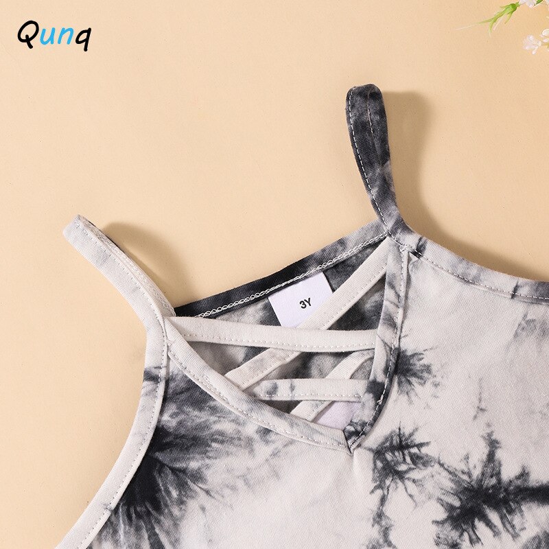 Canotte Qunq Summer Girls Fashion Tie Dye camisole per bambini per ragazza 2 3 4 5 6 anni bambino senza maniche top per bambini abiti