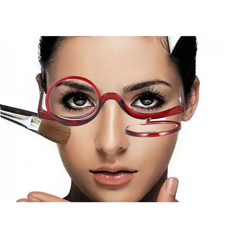 Olnylo dames make-up leesbril draaibaar vergrootglas flip make-up bril presbyopisch  +1 +1.5 +2.0 +2.5 +3.0 +3.5