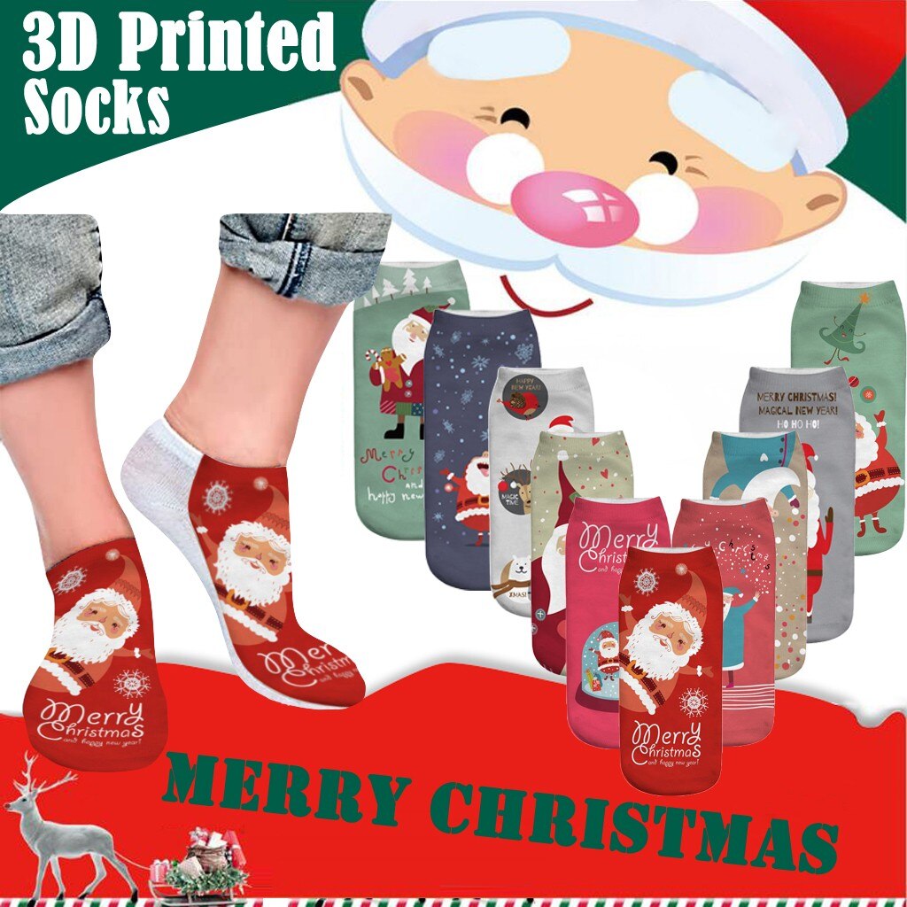 Christmas Tree Snow Elk Cotton Happy Socks Peonfly Autumn Winter Christmas Socks Men Funny Year Santa Claus