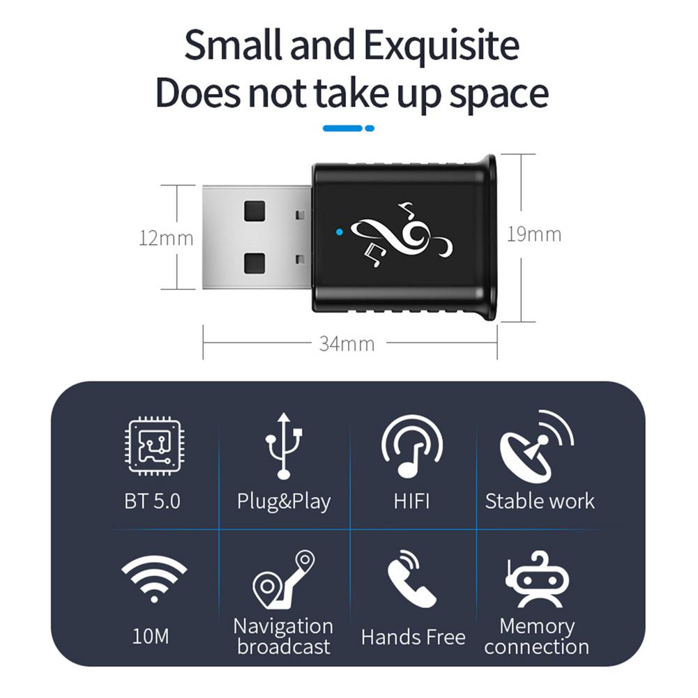 USB Bluetooth 5.0 Bluetooth 5.0 Adaptateur Récepteur Sans Fil Bluetooth Dongle Musique Mini Bluthooth Transmetteur Pour Ordinateur PC