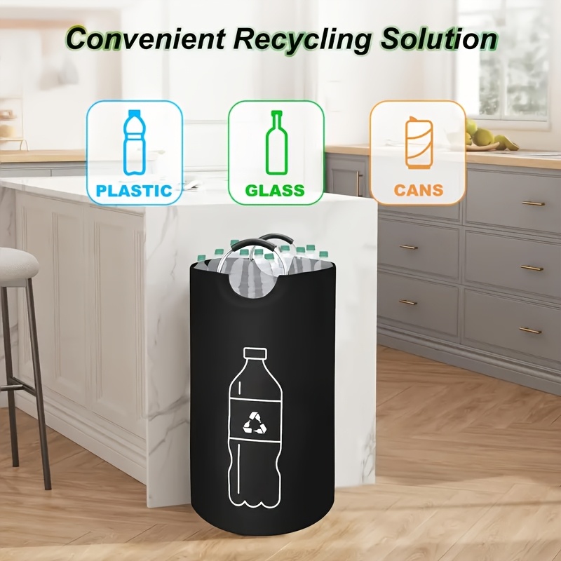 Opvouwbare recyclingbak Opbergmand met extra grote capaciteit voor keukenafvalflesopvangzak met handvat Opvouwbaar