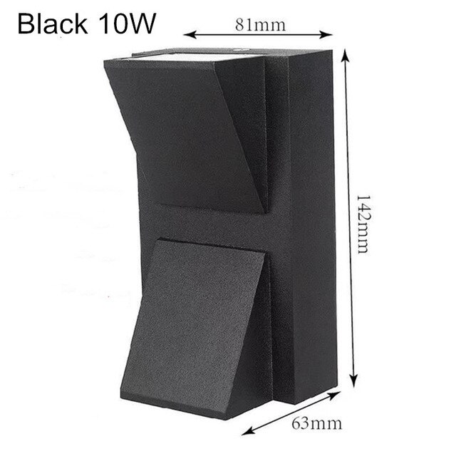 Auraglow Modern 10W LED Twin Outdoor Wall Light - Warm White, IP54 Rated, Includes 2 X 5W Bulbs
