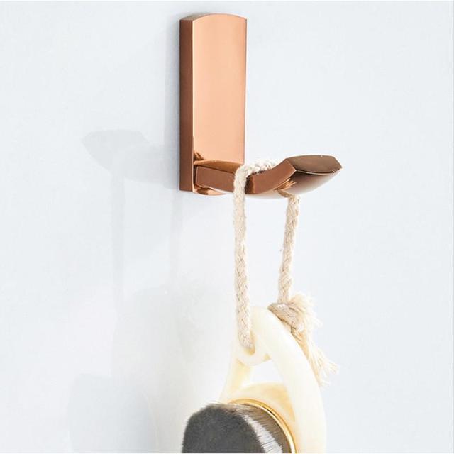 Biggers-Juego de accesorios de baño de cobre rosa de lujo, soporte de papel, barra de toalla, jabonera, soporte para vaso,: single hook