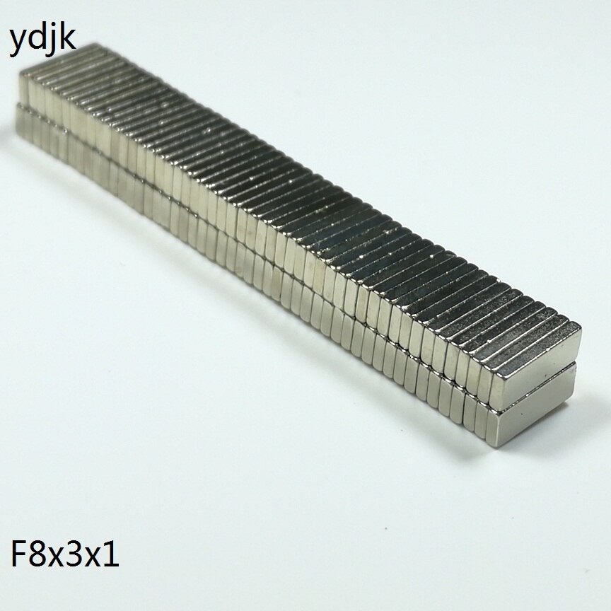 100 200 500 Stks/partij N38 Magneet 8*3*1 Magneet 8x3x1