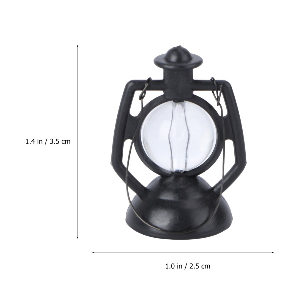 5Pcs Mini Kitchen Kerosene Lamp Fairy House Retro Lamp DIY Crafts (Black)