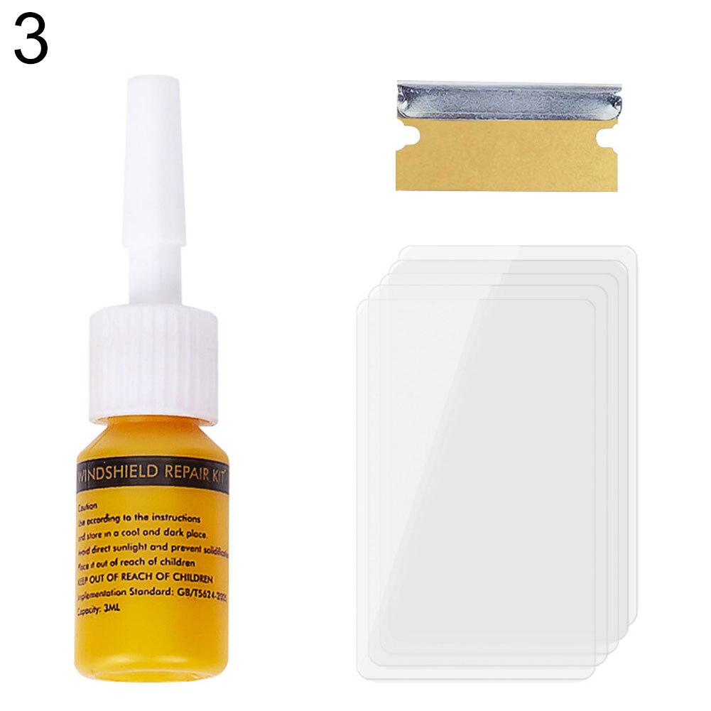 Automotive Glass Repair Fluids Car Windshield Crack Chip Repair Tool DIY Fix Kit: 1Pc Yellow kit