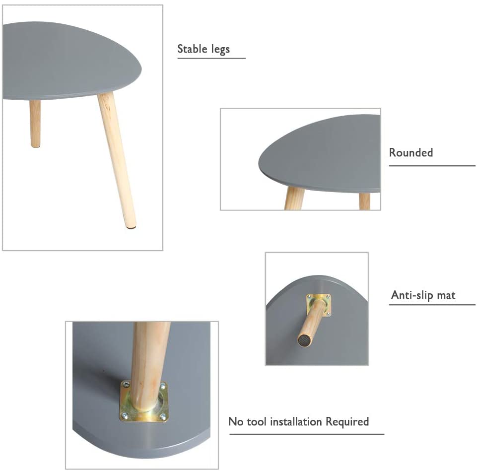 Coffee Table with Wood Legs Modern Decor Side Table for living Room Balcony and Office