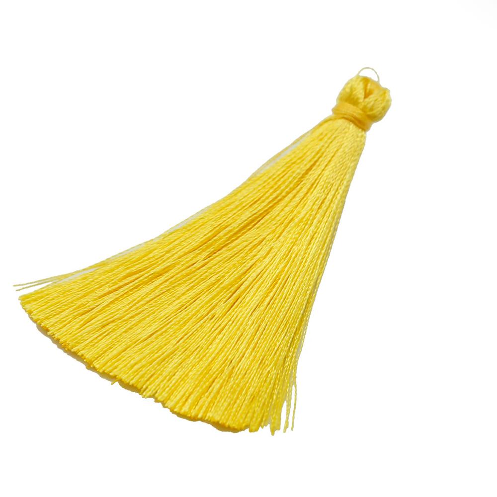 65mm Reiche Farbe Chinesische Handgemachte Kalender Vorhang Quaste Fransen links Makramee Anhänger DIY Schmuck Zubehör Machen 10 Stck: Gelb