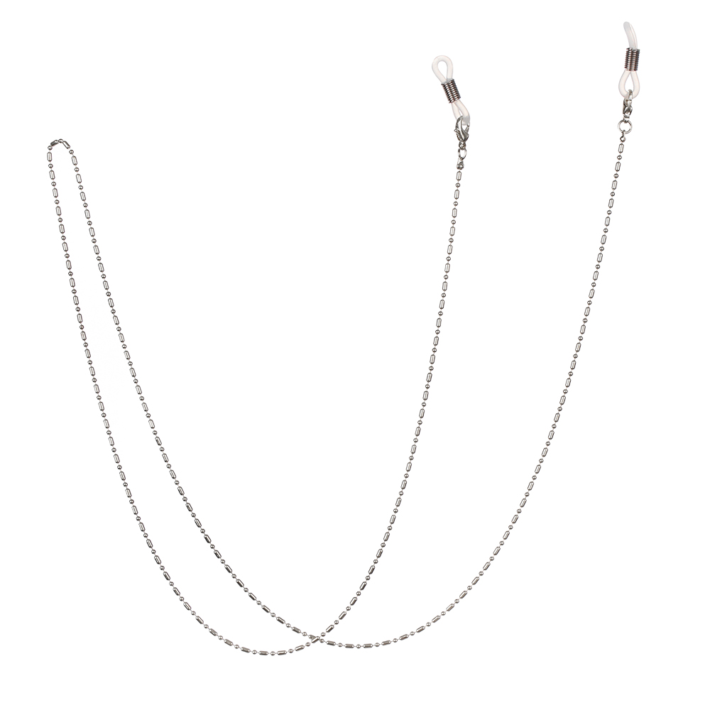 Chaînes de lunettes à perles Vintage 61/80cm | Cordon de lunettes ajustable, collier lanière pour femmes et hommes, porte-lunettes de lecture, de retenue: silver