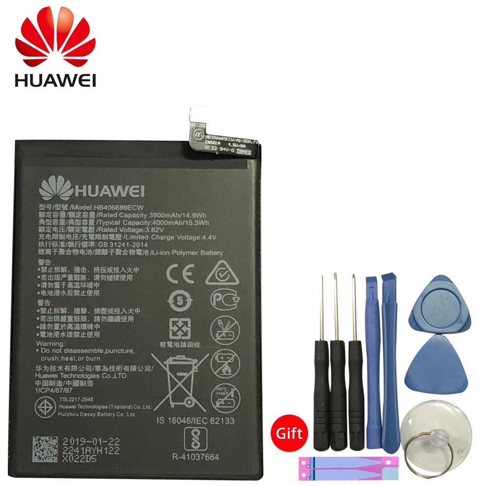 Original huawei batería de reemplazo 4000mAh HB406689ECW para Huawei disfrutar de 7 Plus TRT-L53 TRT-L21A TRT-AL00 TL10A Y7 TRT-LX1 /LX2
