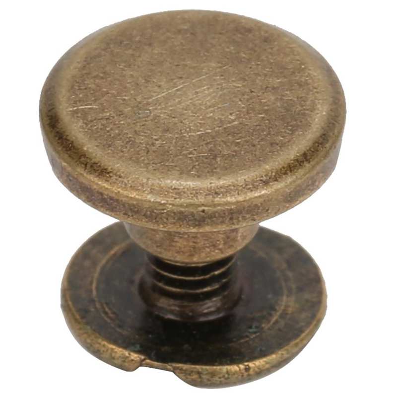 50 Sets 6.5mm Brass Stud Screw Flat Head Studs Screws Nail Rivets DIY Stud Screw Nail Rivets Leather Craft Fastener Screwback: Brass