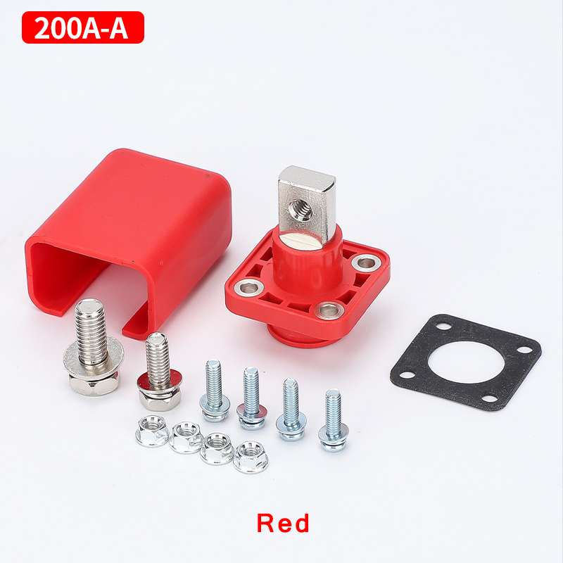 2PCS 200A Copper Terminal Connector Through wall Type Lithium Battery Energy Storage Terminal High Current Lithium Battery: GRAY