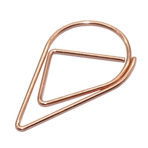 Clips de papel con forma de gota, Material metálico en 6 colores, divertido marcador Kawaii, para oficina, Shool, papelería, marcado, 60 uds.: Rose gold